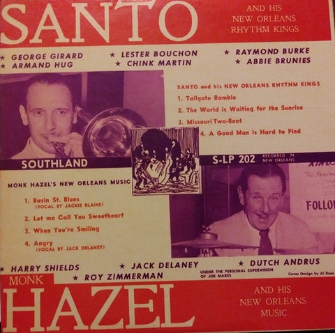 Front cover of Santo Pecora & Monk Hazel – Santo And His New Orleans Rhythm Kings / Monk Hazel And His New Orleans Music, Southland Records, US