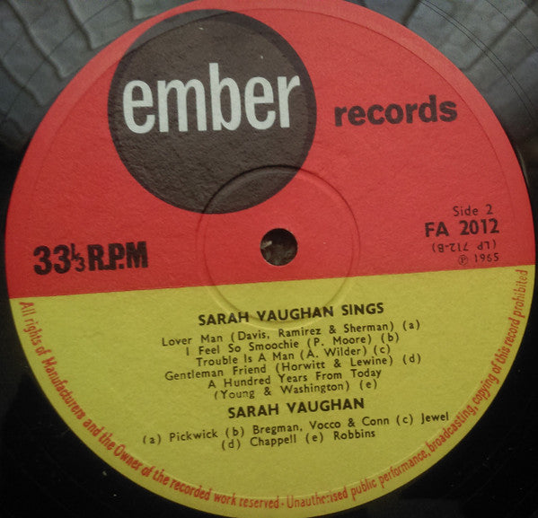 Sarah Vaughan – The Many Moods Of Sarah Vaughan, image 4