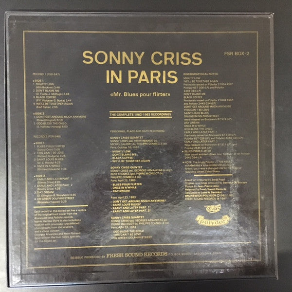 Sonny Criss – In Paris - The Complete 1962-1963 Recordings – "Mr Blues Pour Flirter", image 2