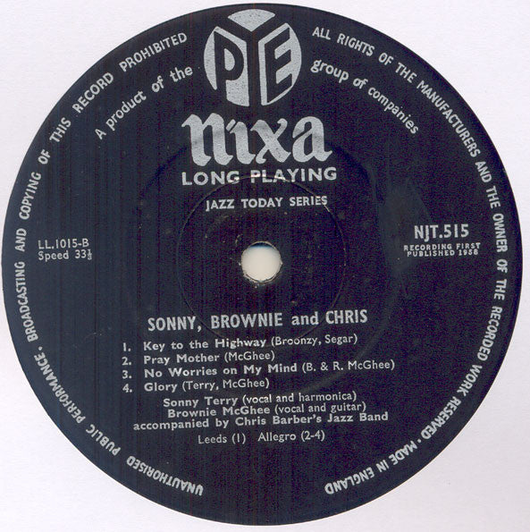 Sonny Terry / Brownie McGhee / Chris Barber's Jazz Band – Sonny, Brownie And Chris, image 3