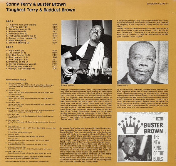 Sonny Terry / Buster Brown – Toughest Terry & Baddest Brown, image 2