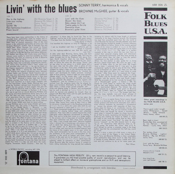 Sonny Terry & Brownie McGhee – Livin' With The Blues, image 2