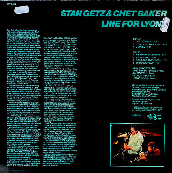 Stan Getz & Chet Baker – Line For Lyons, image 2