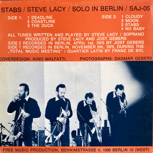 Steve Lacy – Stabs / Solo In Berlin, image 2