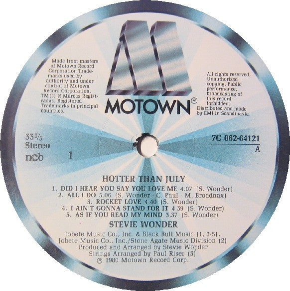 Stevie Wonder – Hotter Than July, image 3