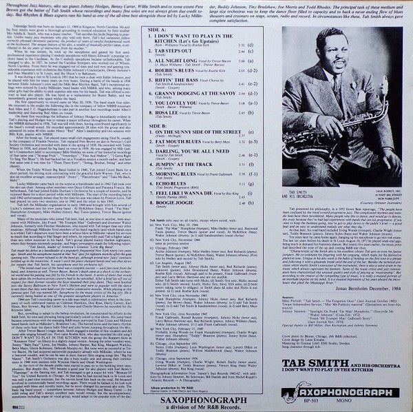 Tab Smith And His Orchestra – I Don't Want To Play In The Kitchen, image 2