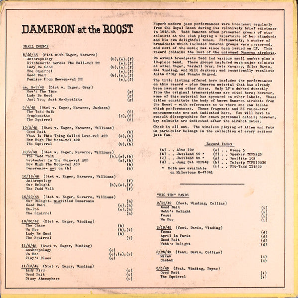 Tadd Dameron – Ultimate Tadd Dameron Vol.3 Royal Roost Nights Added Attraction Anita O'Day, image 2