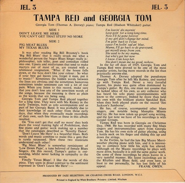 Tampa Red And Georgia Tom – The Male Blues Vol. 2, image 2
