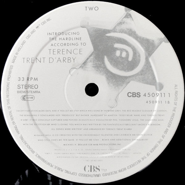 Terence Trent D'Arby – Introducing The Hardline According To Terence Trent D'Arby, image 4