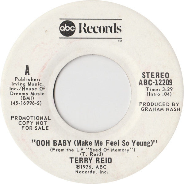 Front cover of Terry Reid – Ooh Baby (Make Me Feel So Young), ABC Records, US, 1976