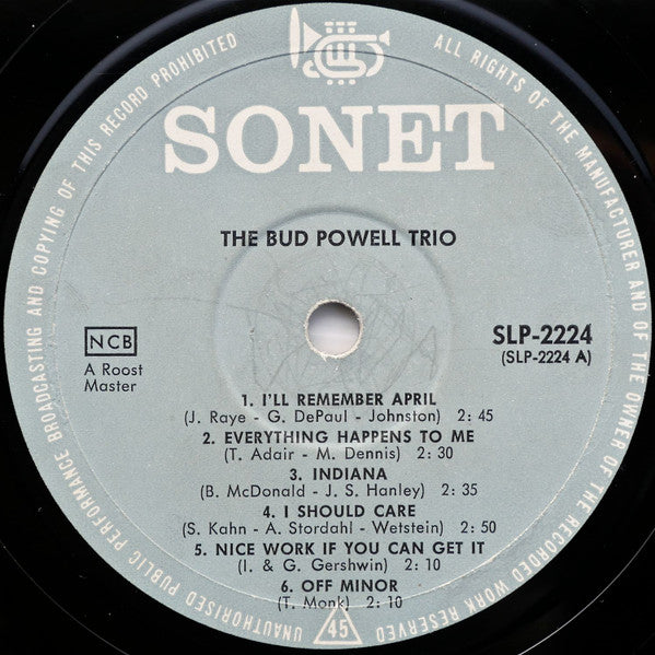 Bud Powell Trio Featuring Max Roach – Bud, image 3