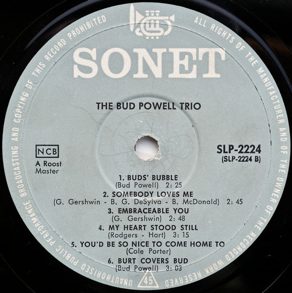Bud Powell Trio Featuring Max Roach – Bud, image 4