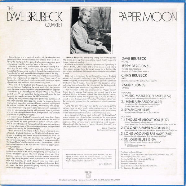 The Dave Brubeck Quartet – Paper Moon, image 2