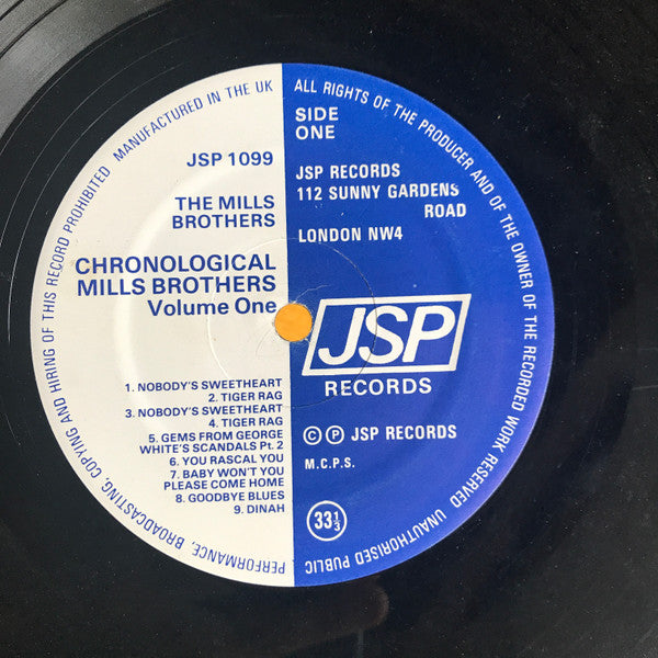 The Mills Brothers – From The Beginning, Chronological Mills Brothers Volume One, image 3