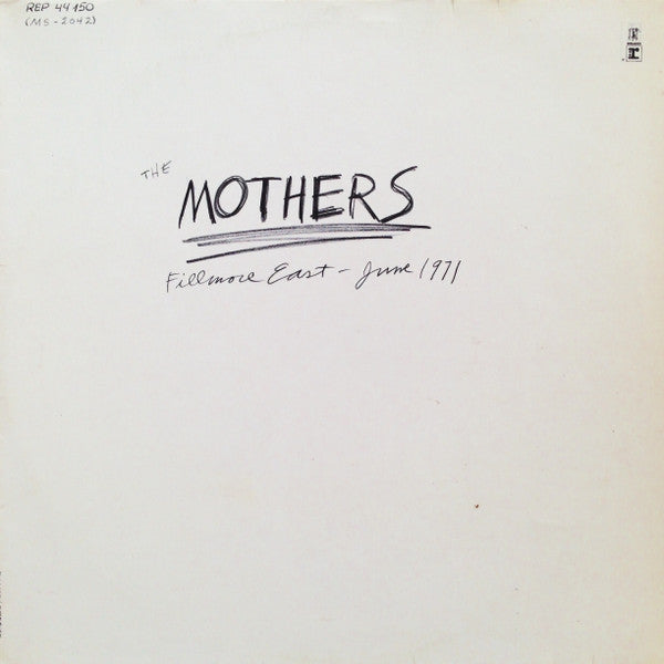 Front cover of The Mothers – Fillmore East, June 1971, Reprise Records, Germany, 1971