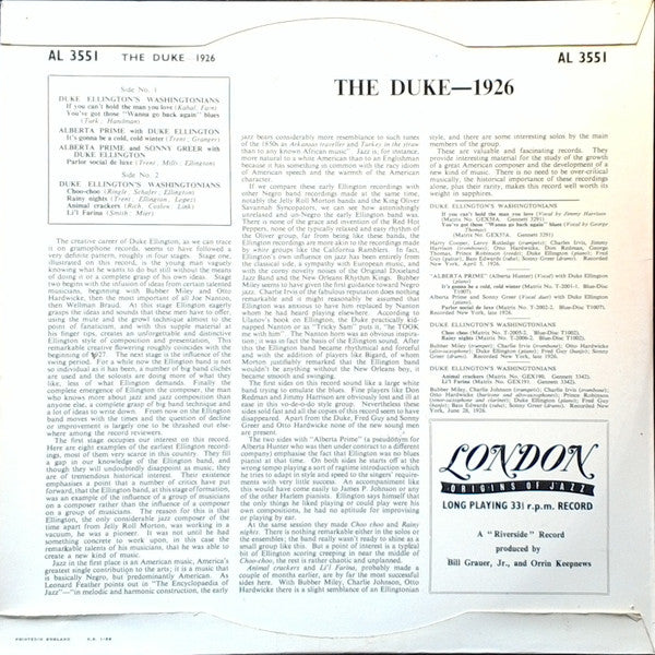 Duke Ellington's Washingtonians – The Duke 1926, image 2