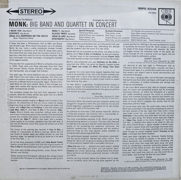 Thelonious Monk – Big Band And Quartet In Concert, image 2