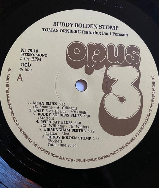 Tomas Örnberg Featuring Bent Persson – Buddy Bolden Stomp, image 3