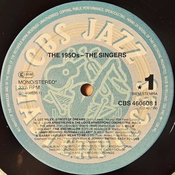 Various – 1950s Jazz The Singers, image 3
