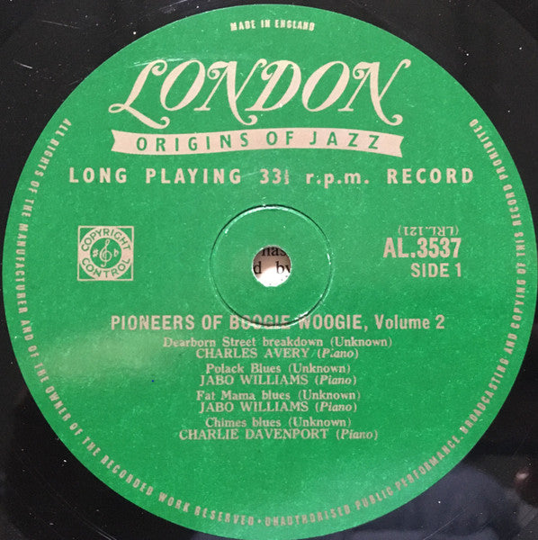 Various – Pioneers Of Boogie Woogie Volume 2, image 3