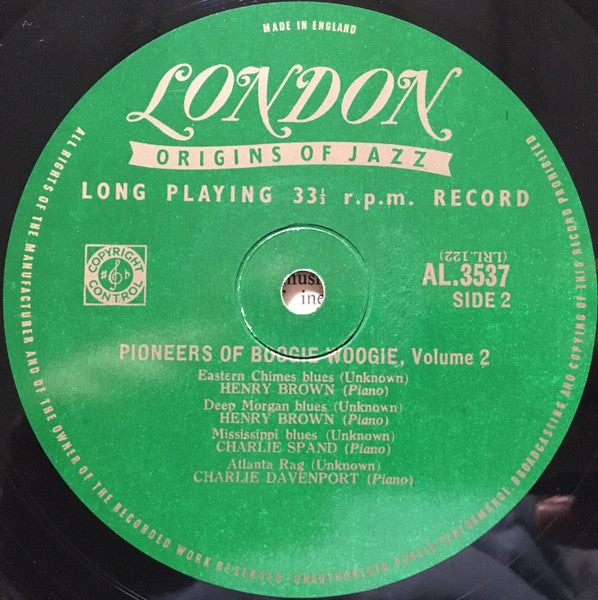 Various – Pioneers Of Boogie Woogie Volume 2, image 4