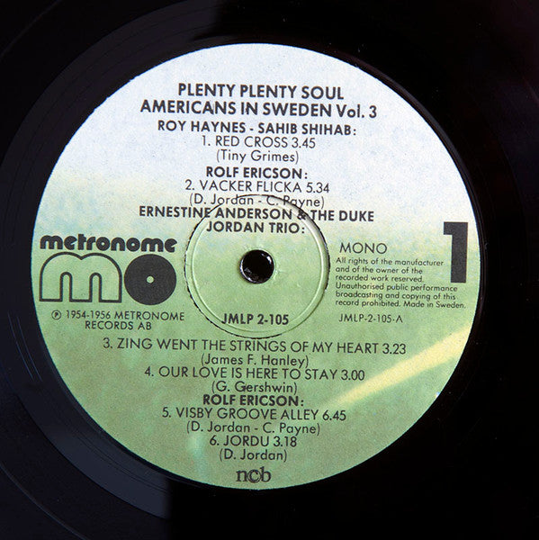 Various – Plenty Plenty Soul - Americans In Sweden 1954-1959 Vol. 3, image 4