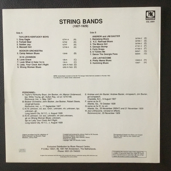 Various – String Bands (1927-1929), image 2