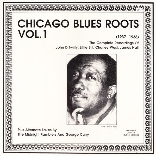 Front cover of Various – Chicago Blues Roots Vol. 1 (1937-1938), Document Records, Austria, 1989