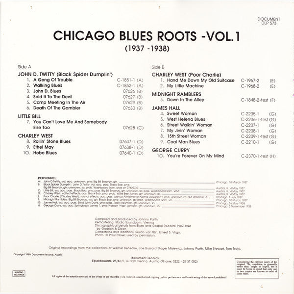 Various – Chicago Blues Roots Vol. 1 (1937-1938), image 2