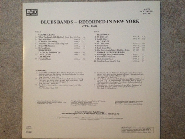 Various – Blues Bands - Recorded In New York (1936-1940), image 2