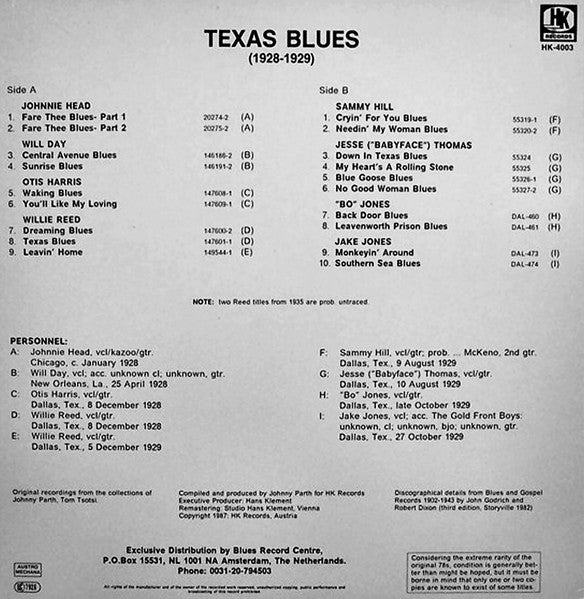 Various – Texas Blues (1928-1929), image 2