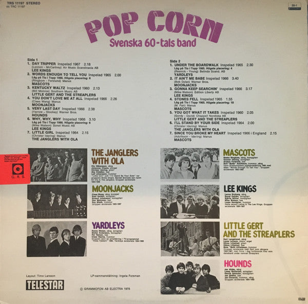Various – Pop Corn - Svenska 60 Tals Band, image 2