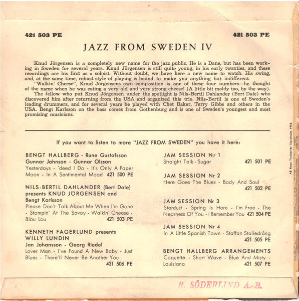 Various – Jazz From Sweden 4, image 2