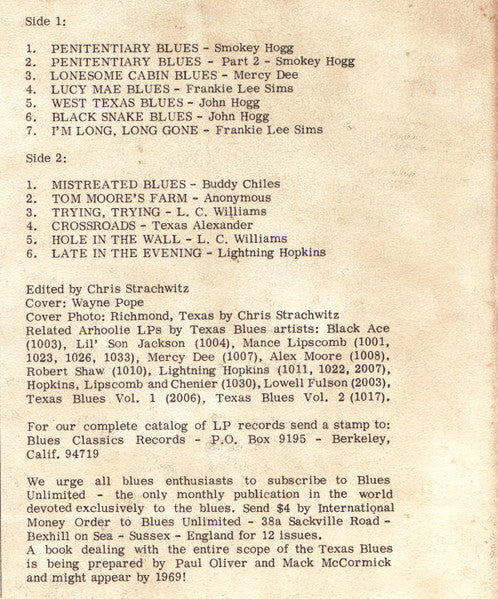 Various – Texas Blues - The Early '50s, image 5