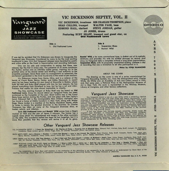Vic Dickenson Septet With Guest Star Ruby Braff – Vic Dickenson Septet Volume 2, image 2