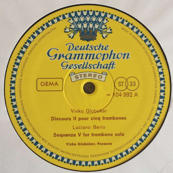 Vinko Globokar, Luciano Berio, Karlheinz Stockhausen, Carlos Roqué Alsina – Discours II / Sequenza V / Solo Für Melodie-Instrument Mit Rückkopplung / Consecuenza, image 3
