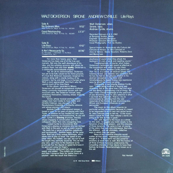 Walt Dickerson, Sirone, Andrew Cyrille – Life Rays, image 2