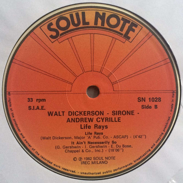 Walt Dickerson, Sirone, Andrew Cyrille – Life Rays, image 4