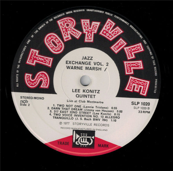 Warne Marsh Lee Konitz Quintet – Live At The Montmartre Club - Jazz Exchange Vol. 2, image 4