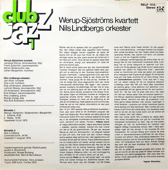 Werup-Sjöströms Kvartett / Nils Lindbergs Orkester – Club Jazz 1, image 2