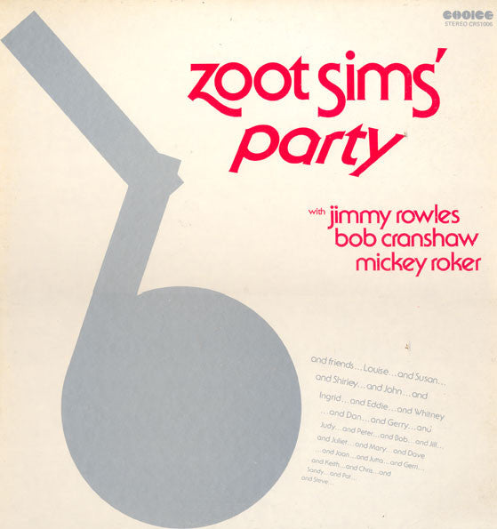Front cover of Zoot Sims – Zoot Sims' Party, Choice, US, 1974