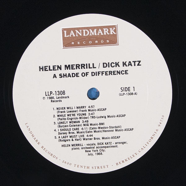 Helen Merrill / Dick Katz – A Shade Of Difference, image 3