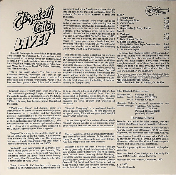 Elizabeth Cotten – Live!, image 2