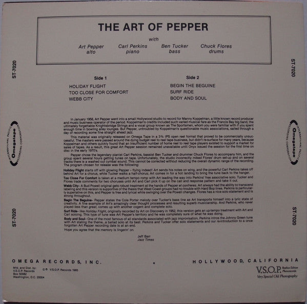 The Art Pepper Quartet – The Art Of Pepper, image 2