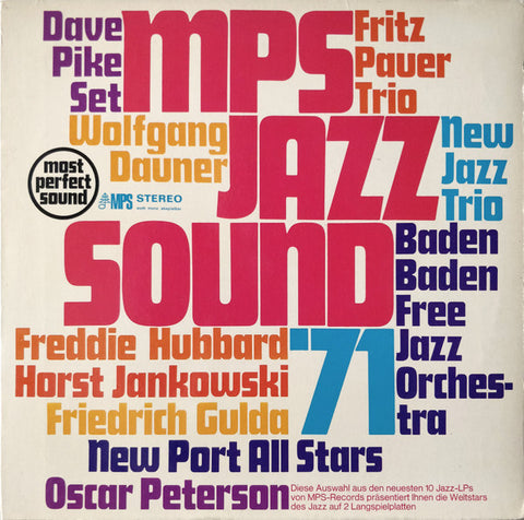 Front cover of Various – MPS Jazz Sound '71, MPS Records, Germany, 1971
