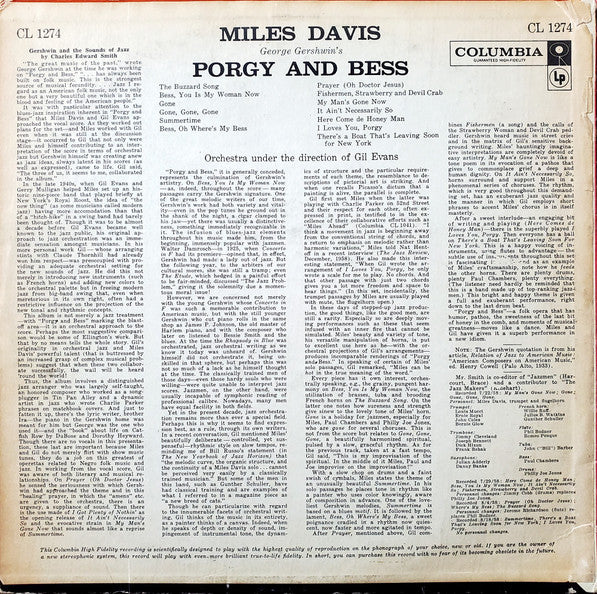 Miles Davis – Porgy And Bess, image 2