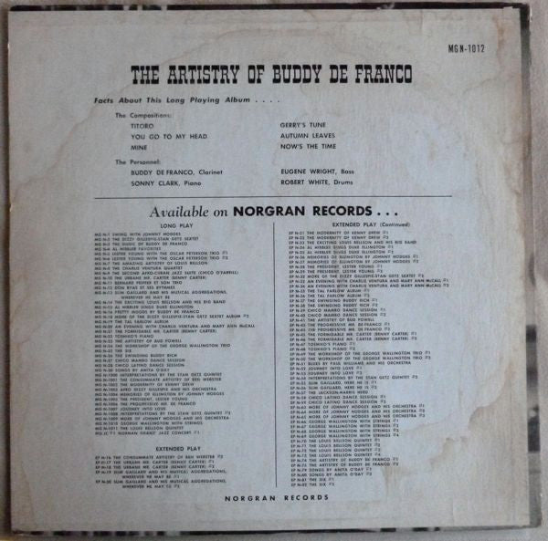 Buddy DeFranco – The Artistry Of Buddy DeFranco, image 2