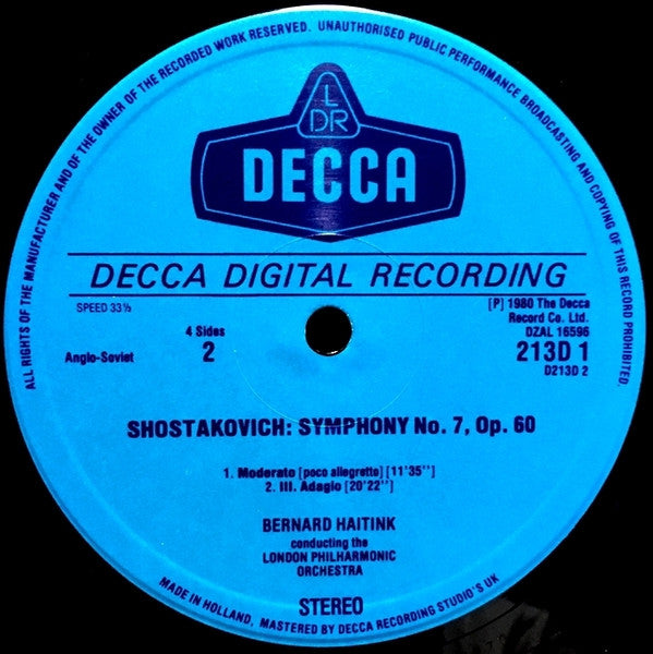 Shostakovich - London Philharmonic Orchestra, Bernard Haitink – Symphony No.7 / The Age Of Gold Ballet Suite, image 4