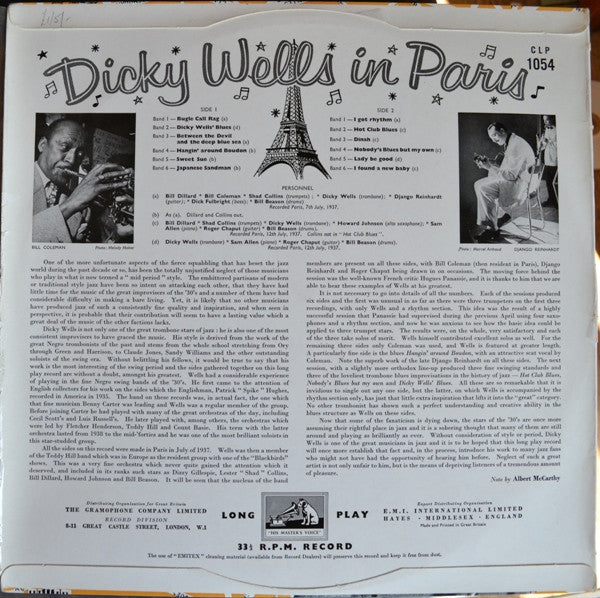 Dicky Wells And His Orchestra – Dicky Wells In Paris, image 2