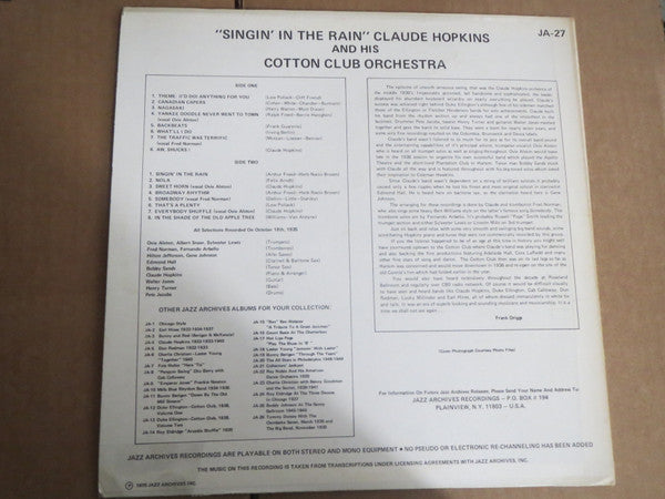 Claude Hopkins And His Orchestra – Singin' In The Rain, image 4